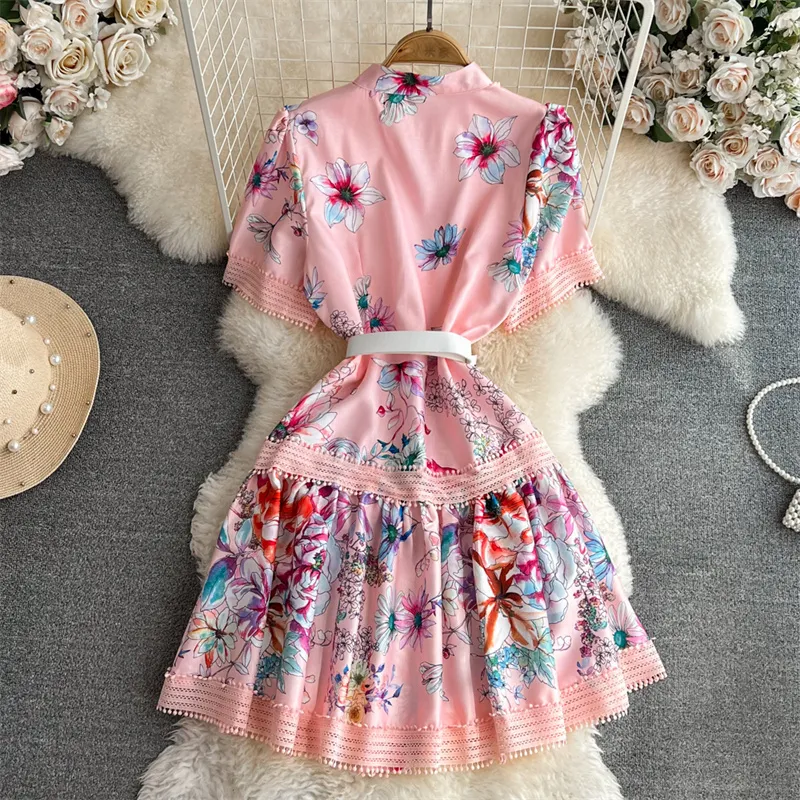 floral dotted a-line dress in pink Wildest Dreams Floral Dress | Multicolored Floral Maxi Dress