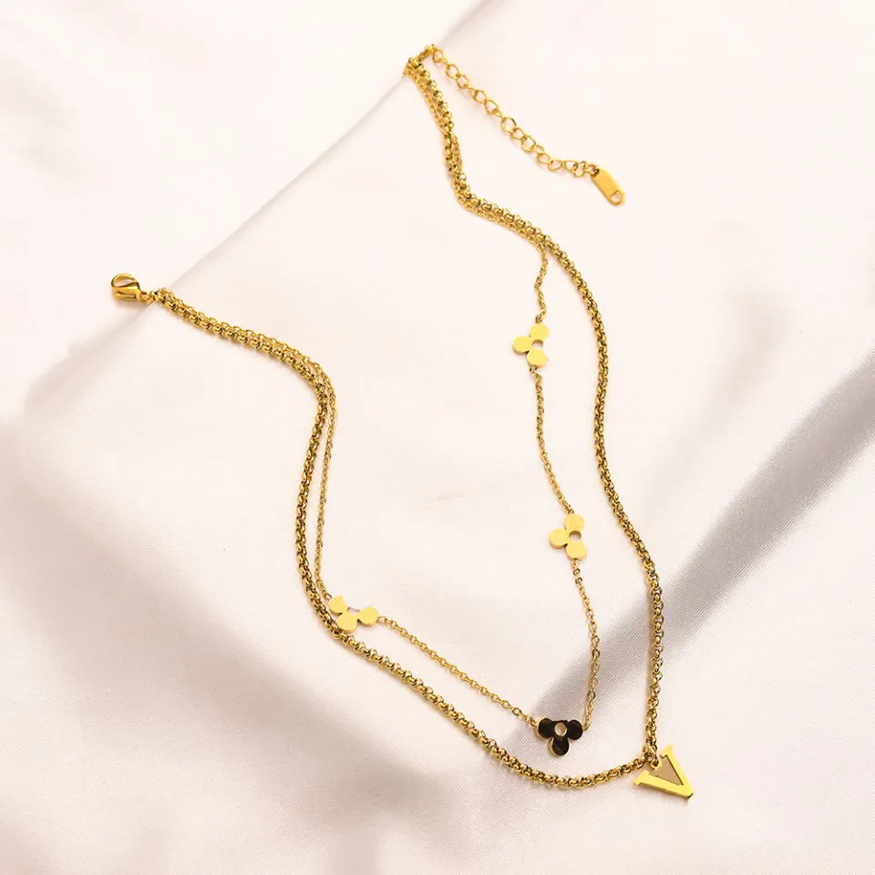 Luxe klavertje vier ketting ketting charme liefde geschenk ketting klassieke sieraden zomer bruiloft reizen ketting douche niet vervagen hoge kwaliteit sieraden