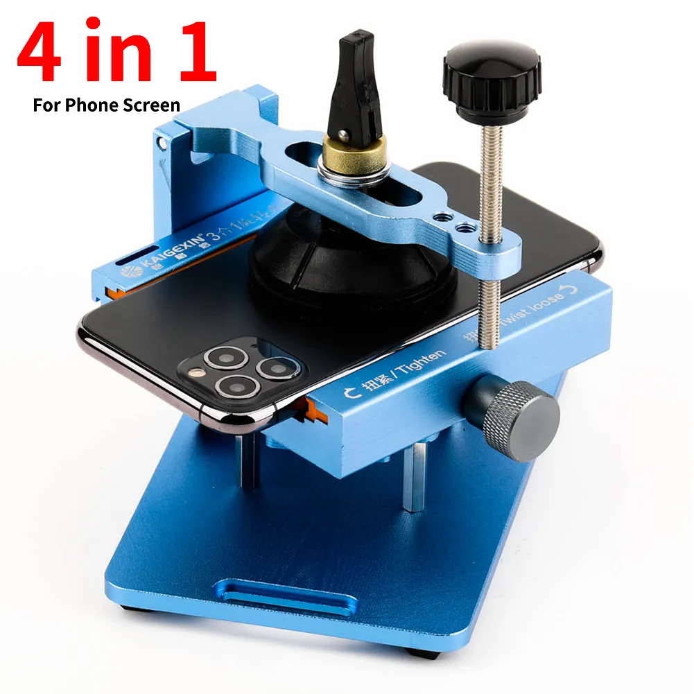 4 in 1 reparatieset voor mobiele telefoons Vaste 360° roterende klem Screen Separator Screen Removal Tool Glass Back Cover Remover voor telefoon