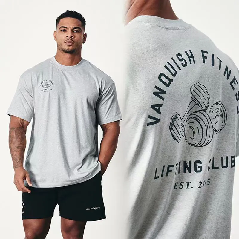 Yaz spor salonu tişörtler fitness büyük boy 100 pamuklu erkek kadın tişört yüksek kaliteli vücut geliştirme erkekler giysi baskı tee ücretsiz nakliye