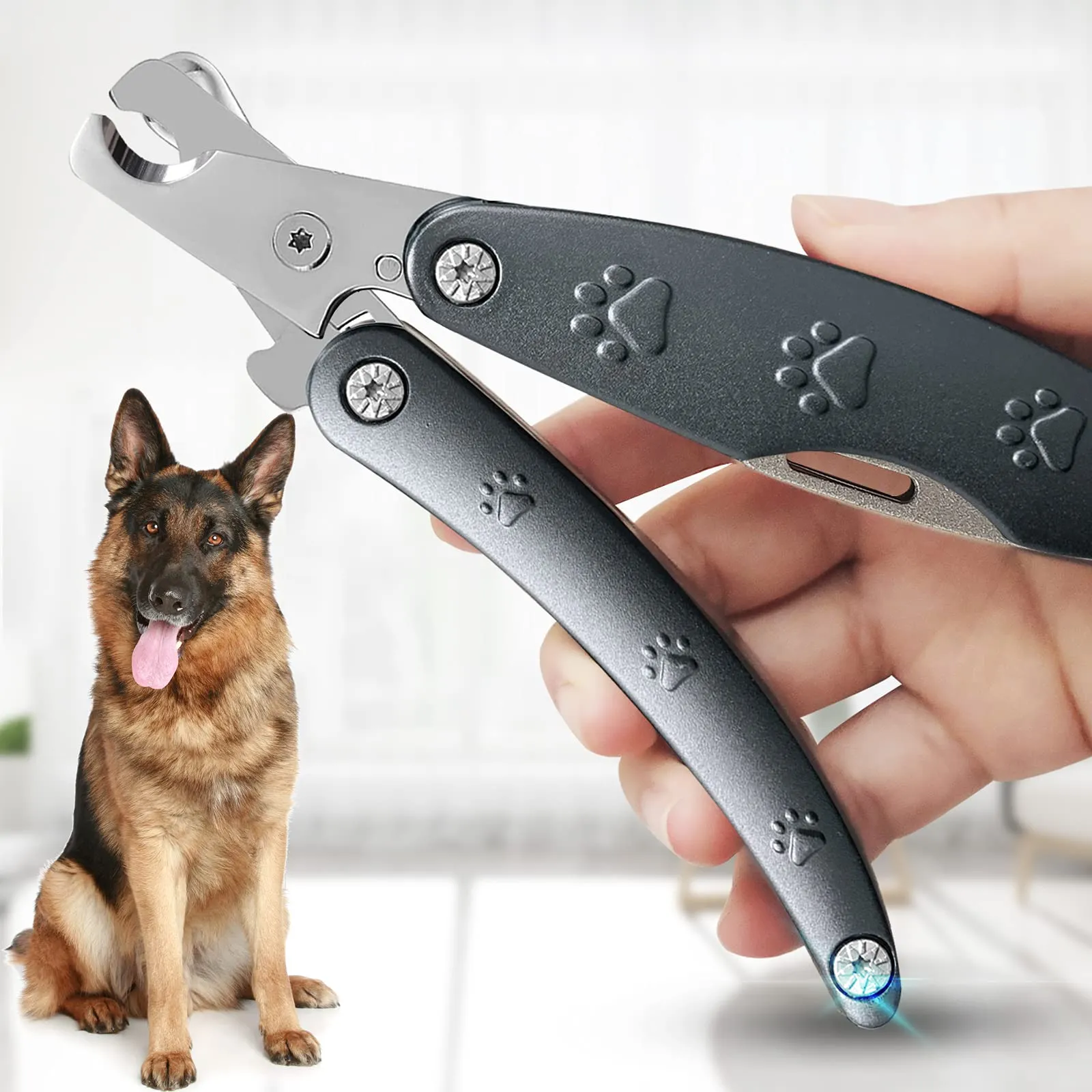 Professional Pet Nail Clipper with Nail File Multifunction Heavy Duty Nail Trimmer for Large Medium Small Breeds Sharp Puppy Toenail Clipper for Thick Nails