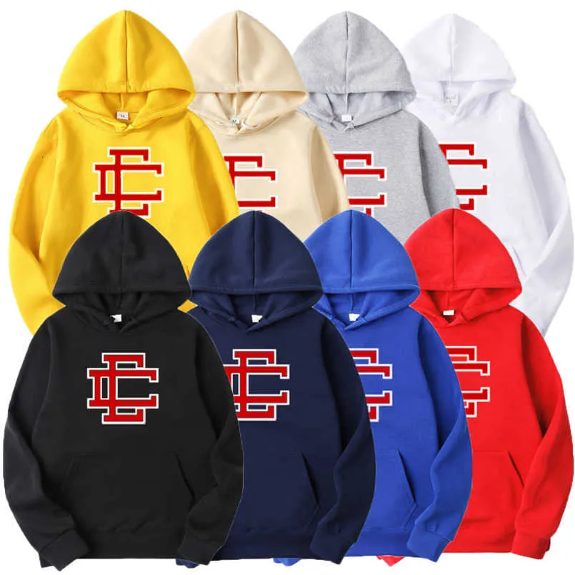 2023 Mens Designer EE Womens Double E Hoodies tröjor Suits Satingwear Pullover Sweatshirts Toppar Kläder Löst huvtröja överdimensionerade rockar Qksq