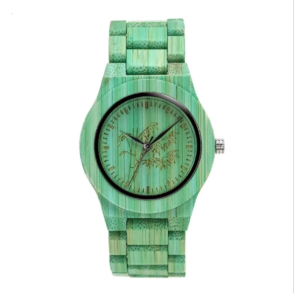 SHIFENMEI Brand Mens Watch Colorful Bamboo Fashion Atmosphere Metal Crown Watches Environment Protection Simple Quartz Wristwatche293H