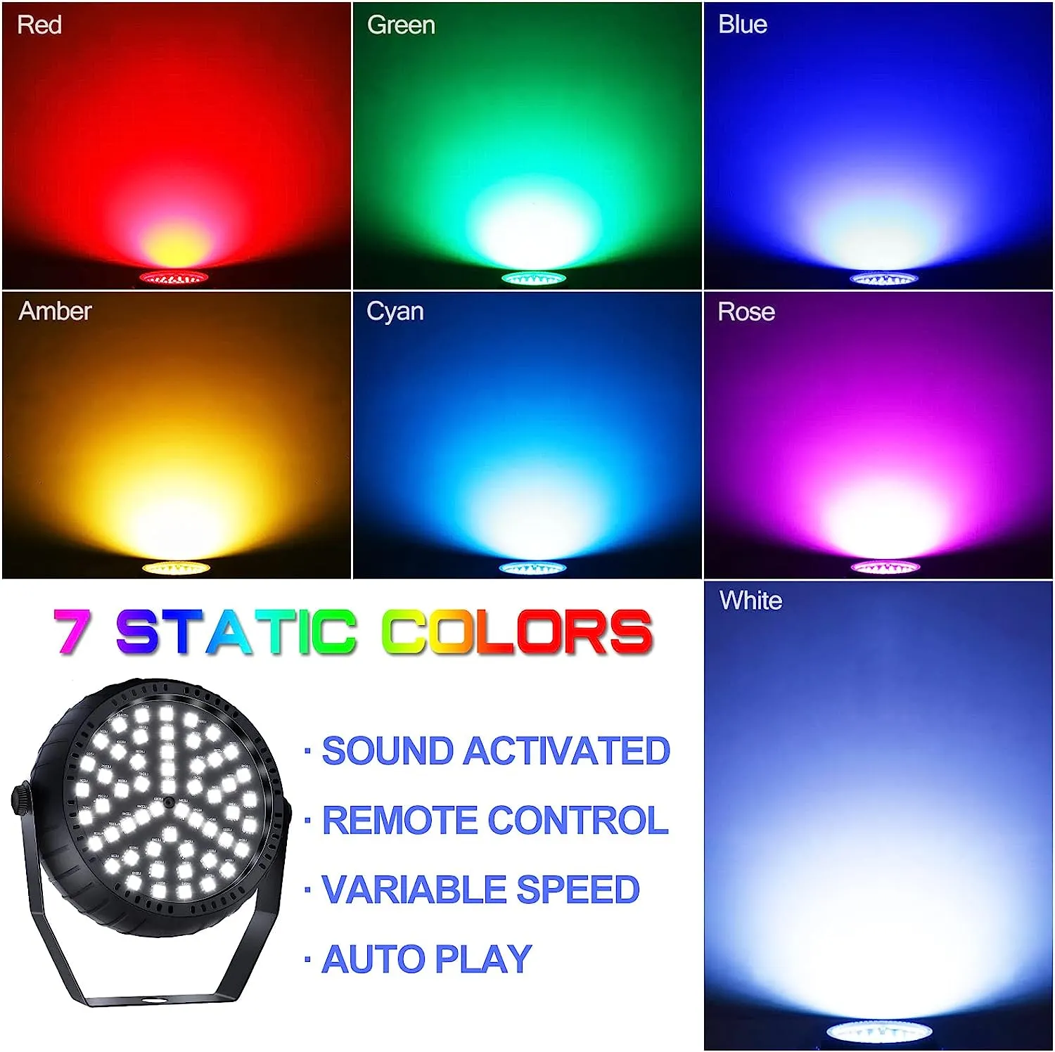 54 LED RGB 3IN1 LED 스트로브 조명 디스코 DJ 파티 홀리데이 크리스마스 음악 클럽 사운드 활성화 된 플래시 스테이지 조명 효과