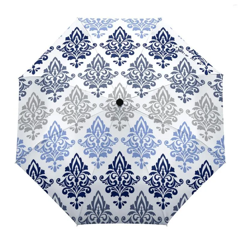 傘の贅沢パターン勾配ネイビーブルーサマー傘のための屋外の男性女性雨のための完全な自動印刷