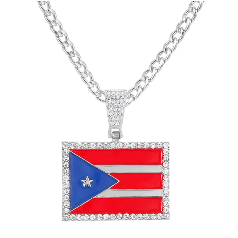 Puerto Rico Necklace with Flag – Boricuba Store