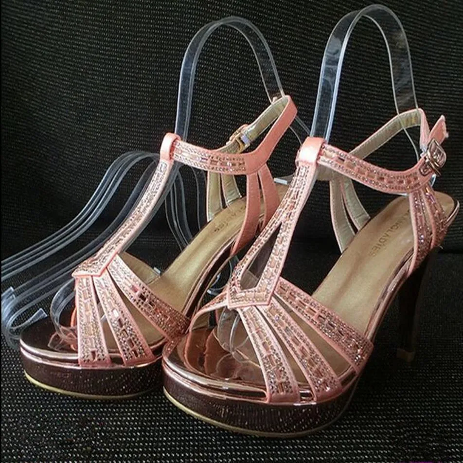 5 pièces S-type clair acrylique chaussure présentoir support chaussures sandales femmes montrant support shelf267C