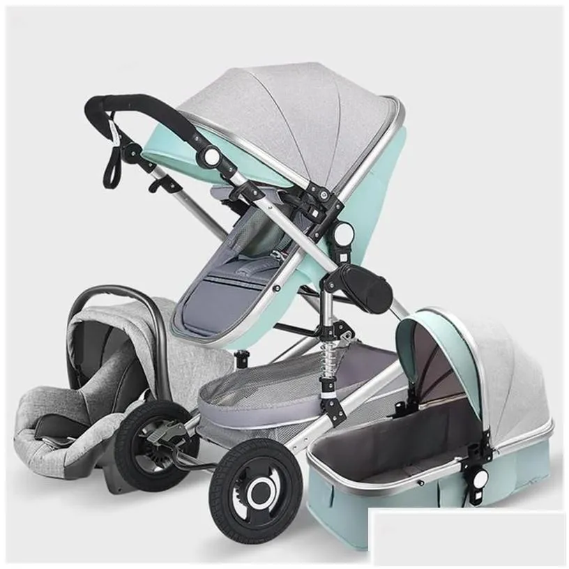 strollers baby stroller 3 in 1 genuine portable carriage fold pram aluminum frame drop delivery kids maternity strollers dhr1l