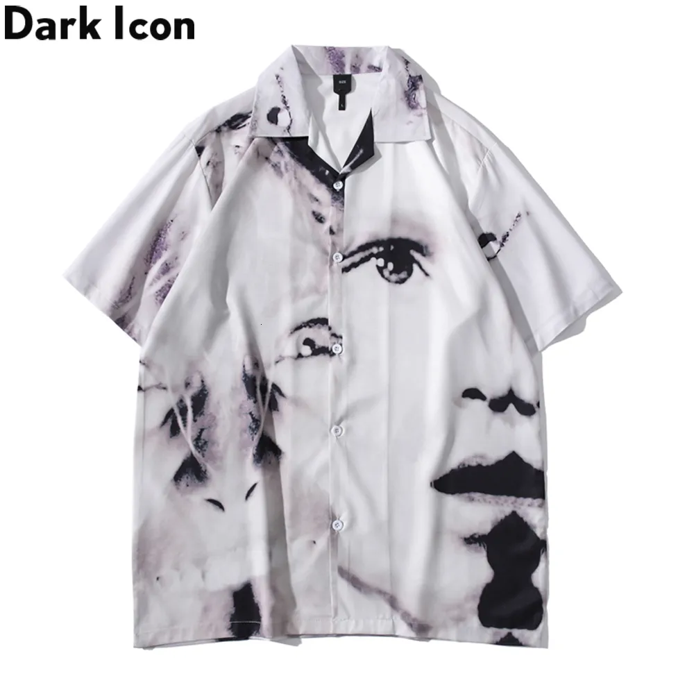 Camisas informales para hombre, icono oscuro, calle Vintage, manga corta, verano, Material fino, camisa hawaiana, blusa para hombre, Top para hombre 230721