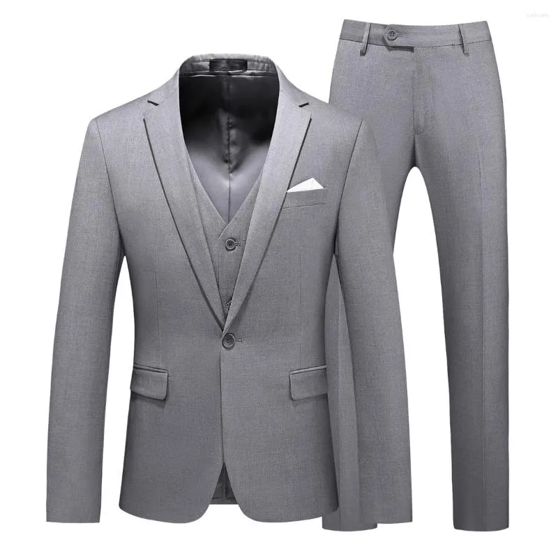 メンズスーツメンスーツセットジャケットベストパンツ高品質のビジネスファッションスリムフィットブレザー/ウェディンググルームタキシードスリーピース服