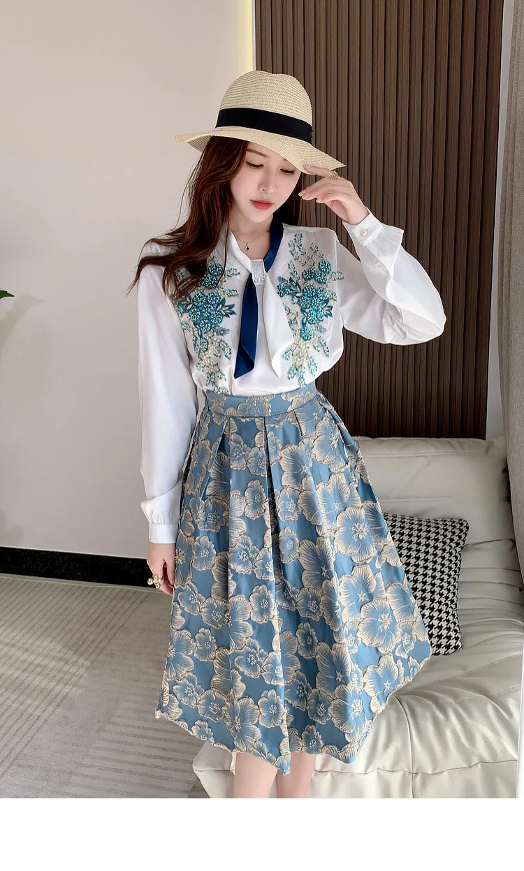 ワンピース Bluelea Embroidery jacquard long dress Embroidery jacquard long dress | Bluelea