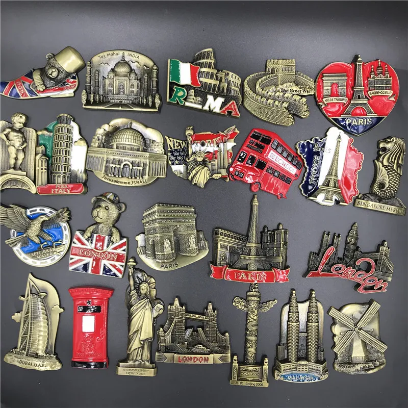 Calamite per il frigo USA Alaska York Parigi Italia London Post Office Belgio Singapore Paesi Bassi Israele India Dubai UAE Magnet Souvenir 230721