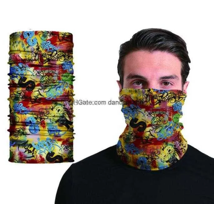 Outdoor Nahtlose Magische Schals Vielzahl Warme Halloween Cosplay Fahrrad Cs Ski Kopfbedeckungen Halbe Gesicht Bandana Radfahren Maske mode kopf turban