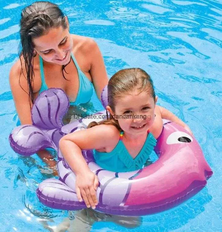 Fiskform Simning Ring Fashion Baby Swim Pool Floats Tubes Kids Water Madrass Toy Cartoon Children Summer Outdoor Sports Beach Chair Air Float