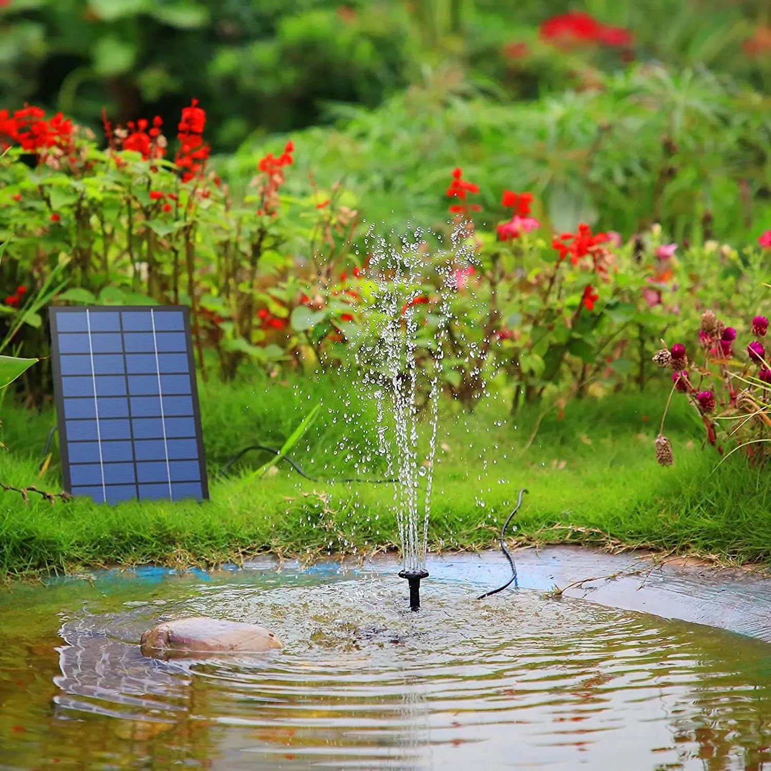 Pompe à eau solaire pour fontaine, bassin ou jardin avec câble de