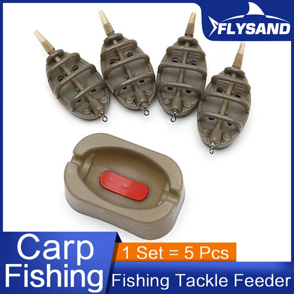 FLYSAND Inline Method Feeder Mould Bait Thrower Plumb Set With