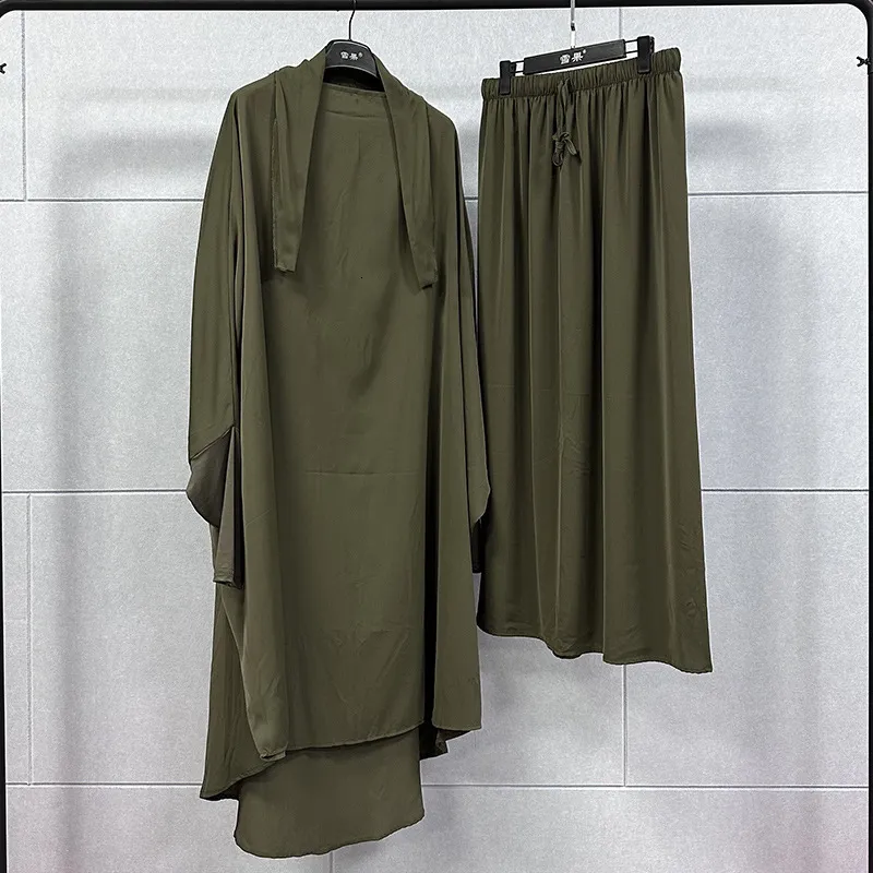 民族服ラマダン・ジルバブ2ピースセットイスラム教徒の女性ヒジャーブドレス祈りの祈りの衣服