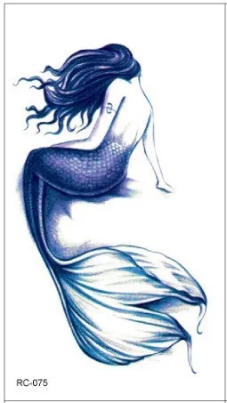 Adesivo tatuaggio temporaneo impermeabile Adesivi tatto sirena lampeggiano tatuaggi finti tatoo per donne ragazza