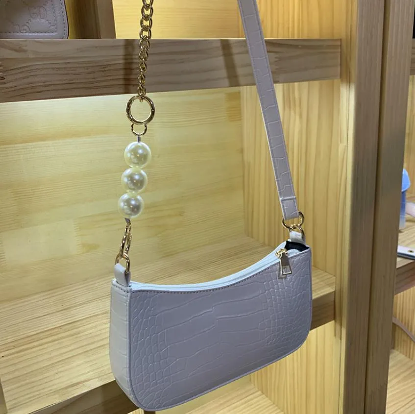 Fashion Handbags French Vintage Crocodile Pearl Chain Underarm Bag Designers Durable Luxurious Stylish Girl U1