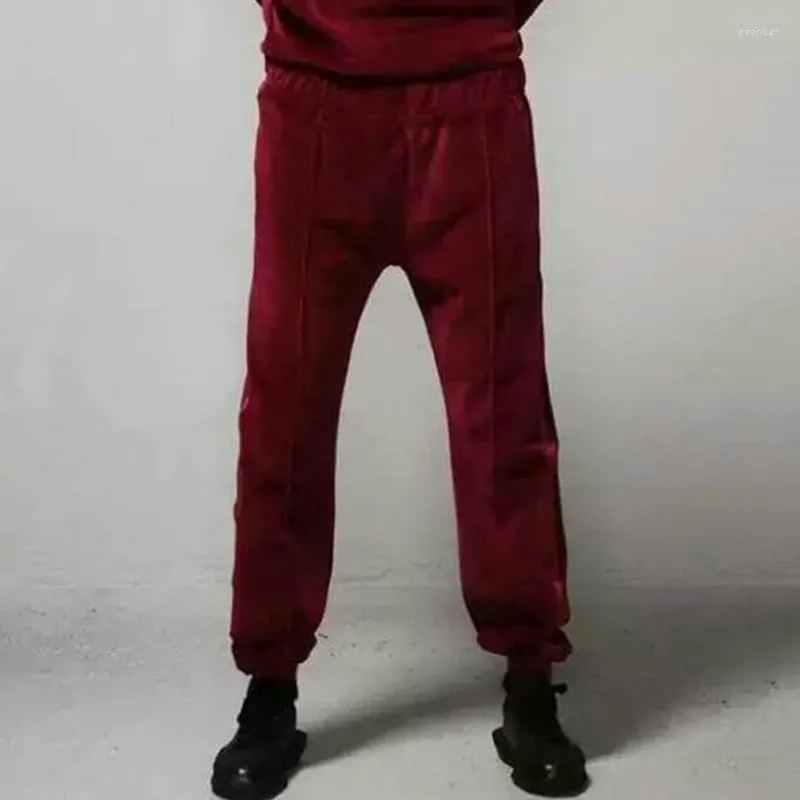 Velvet Velour Trackpants For Men With Fleece Drawstring Bag And