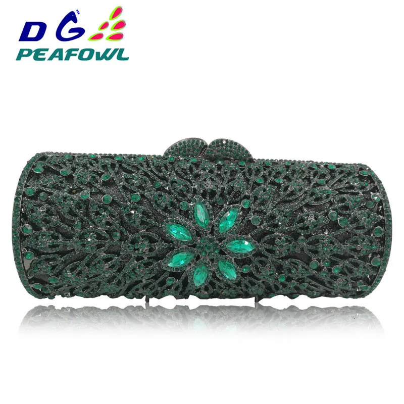 Evening Bags Clutchs Wedding Luxury Custom made Diamond Opal Flower Shape Women Gold Crystal Hard Metal Clutches bag 230721