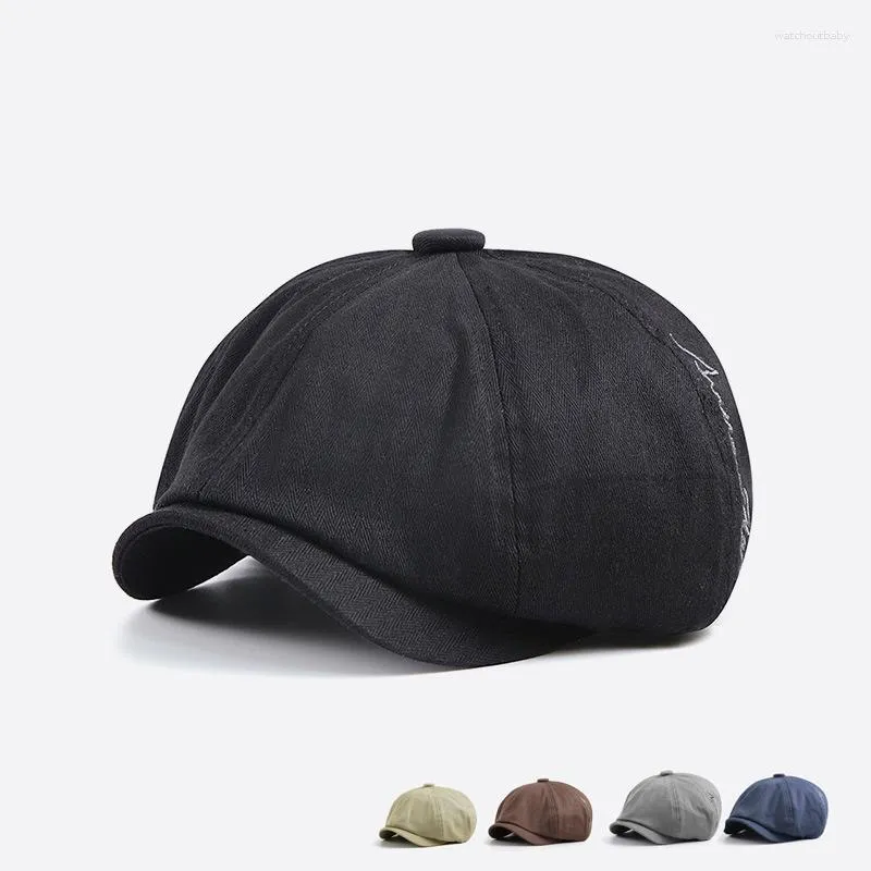 Bérets 2023 Jamont marque noir Style coréen os octogonal britannique quatre saisons rétro Sboy chapeau Berret Femme peintre béret pour hommes