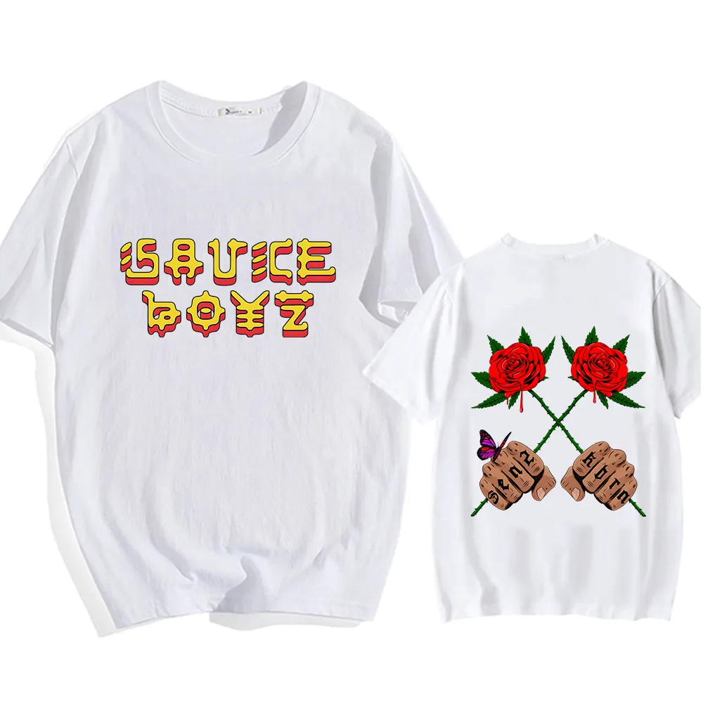 Eladio Carrion Sauce Boyz Monarca Aesthetic Manga T Shirts Fashion 100