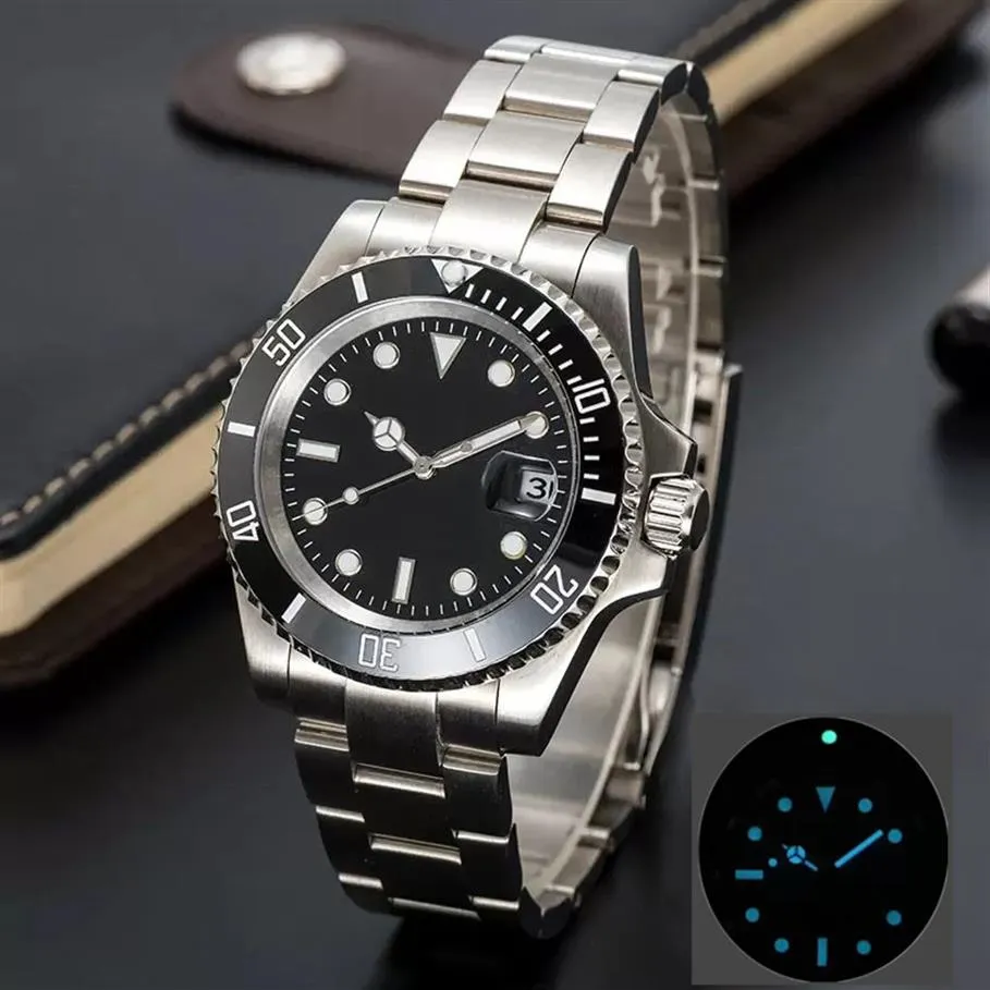 NIEUWE Heren horloges Keramische Bezel 40 MM Automatische Mechanische Beweging Horloge Lichtgevende Saffier Waterdichte Sport Self-wind Mode Wris264Y