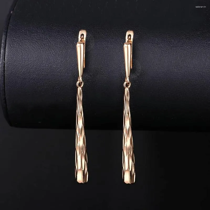 Stud Earrings Davieslee 585 Rose Gold Color Womens Fashion Ear Jewelry Gifts Bar For Women Girls Drop LGE262A