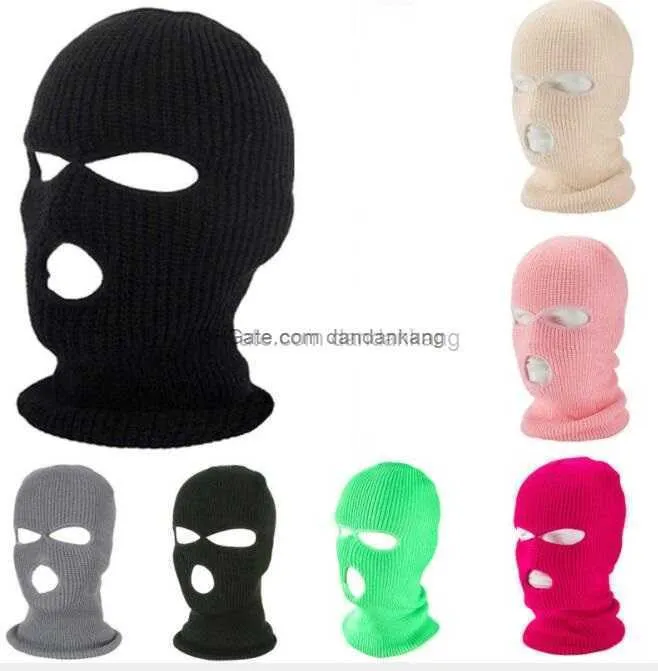 Hana 3-Hole Full Face Ski Mask – Winter Balaclava, Lightweight Knit Beanie Combo For Men – Black, One Size