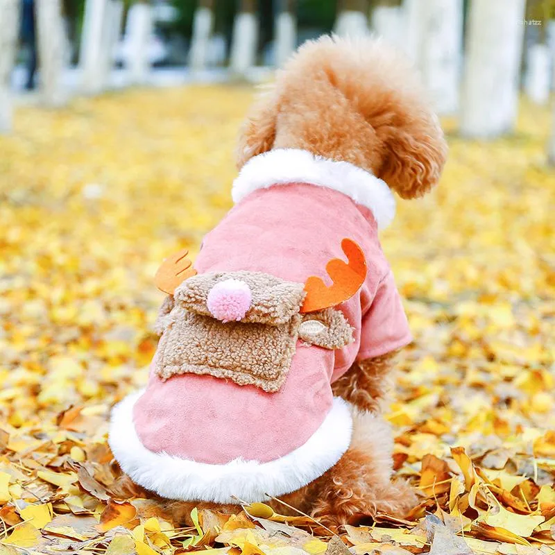Hundkläder petcircle kläder rosa älg bomullsrock passar liten valp husdjur katt vinter söt kostymjacka