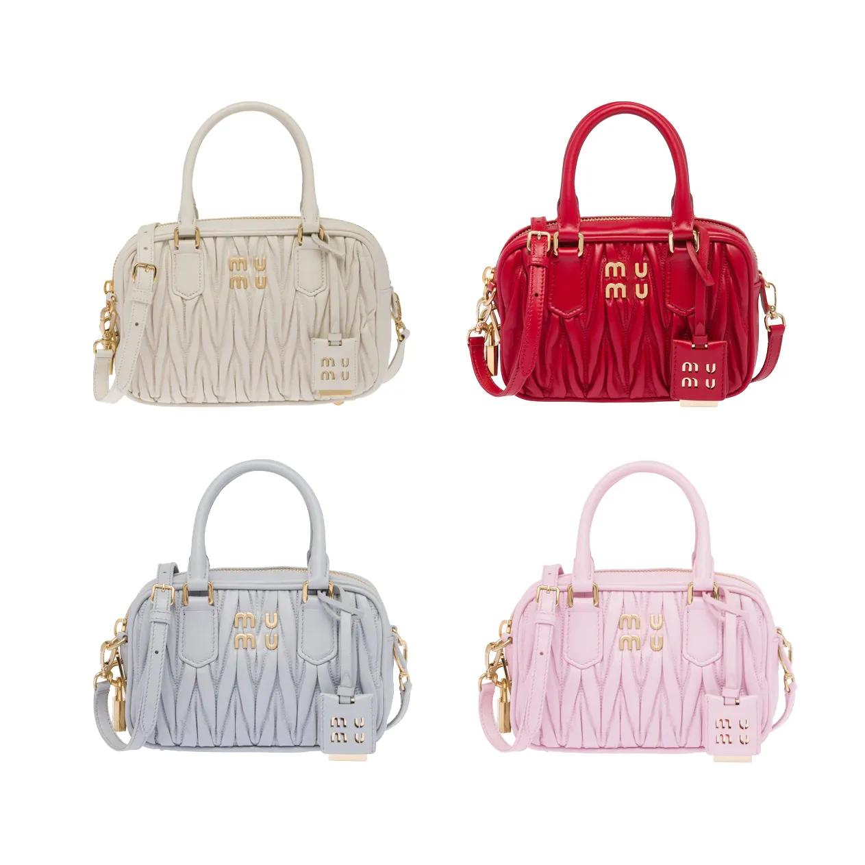 Cross Body Designer Miumiu Matelasse Bowling Sacs à bandoulière Hobo Fourre-tout Sacs à main en cuir véritable Poignée supérieure Femme Homme Sac de luxe Portefeuilles Crossbody Pochette