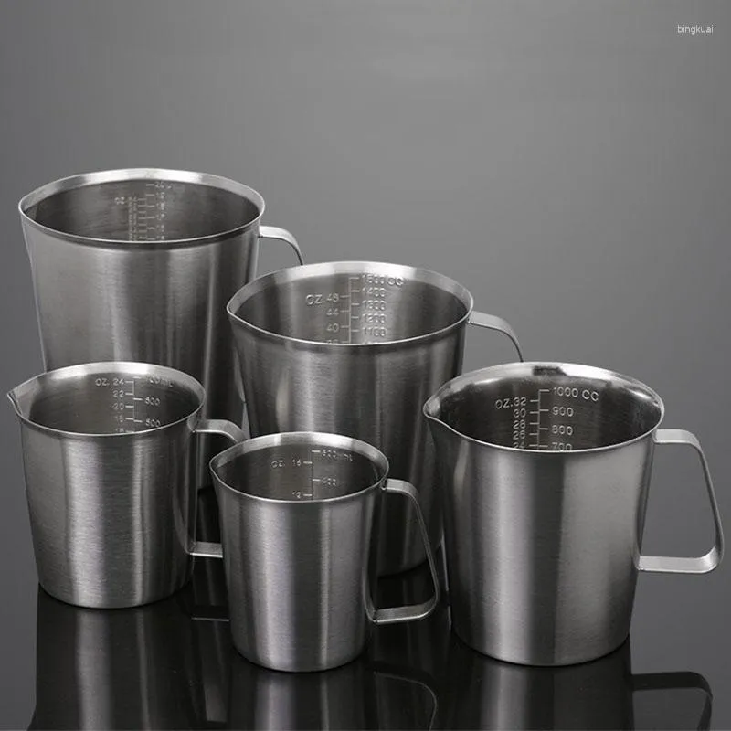 Bouteilles d'eau mesure multifonctionnelle graduée/cuisson/liquide/lait verre à mesurer pichet à café en acier inoxydable pour outils de cuisson