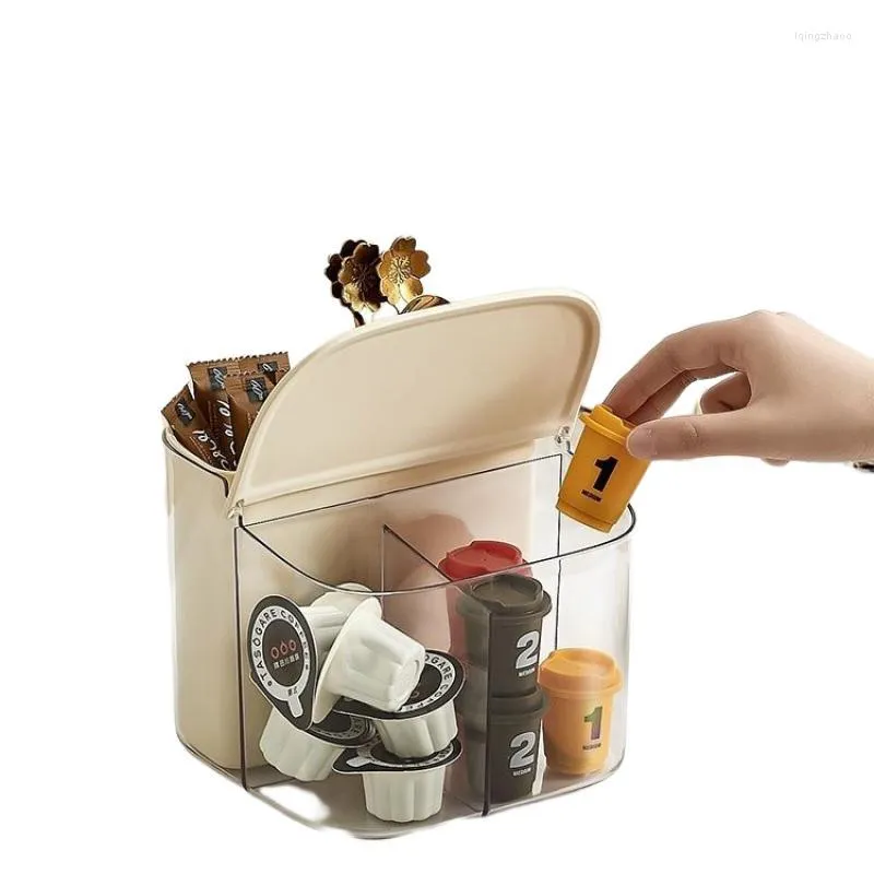 Botellas de almacenamiento, 2 uds., caja para bolsitas de té con tapa, estante para café, vajilla para especias, accesorios de cocina modernos, Gadgets