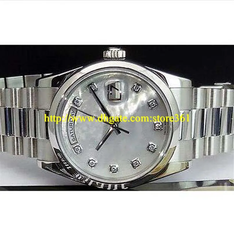 store361 nieuwe aankomst horloges Nieuwe 36 mm Platinum President MOP Diamond Dial - 118206342S