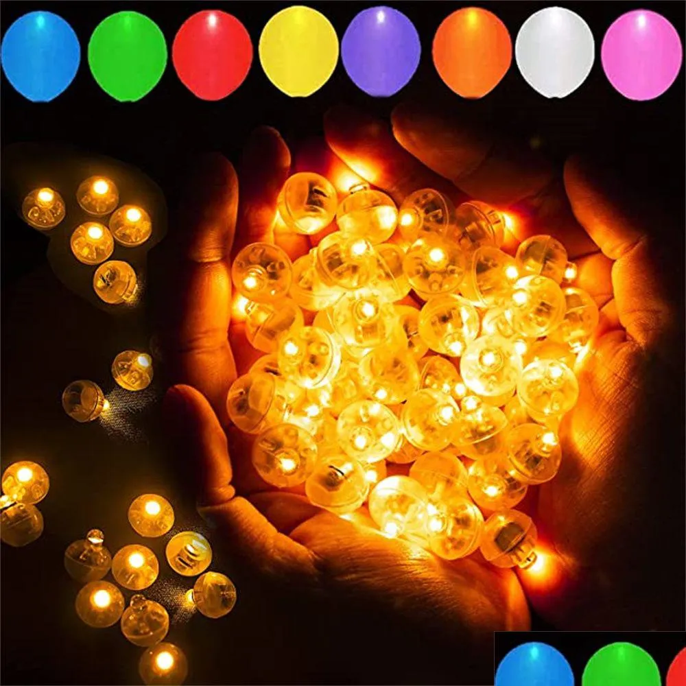 Party Decoration Balloon Lights Long Standby Time Waterproof Mini Light Round LED Ball Lamp Latex Paper Lantern Festival Christmas D Dhhnb