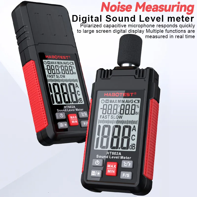 Noise Meters Noise Measuring Instrument Handheld db Meter 30~130dB Audio Sound Level Meter Mini Decibel Monitor LCD Digital Display HT602A 230721