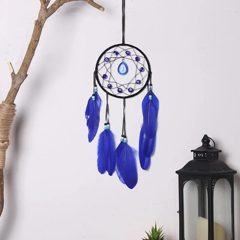 Decoratieve beeldjes Blue Eyes Feather Wall Handwoven Wedding Favor Bedroom Drop