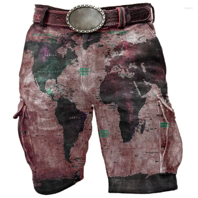 Jeans pour hommes Field Training Pants Military Trendy Sports 3D Skull Print Shorts Outdoor Loose Fitting Street Deni