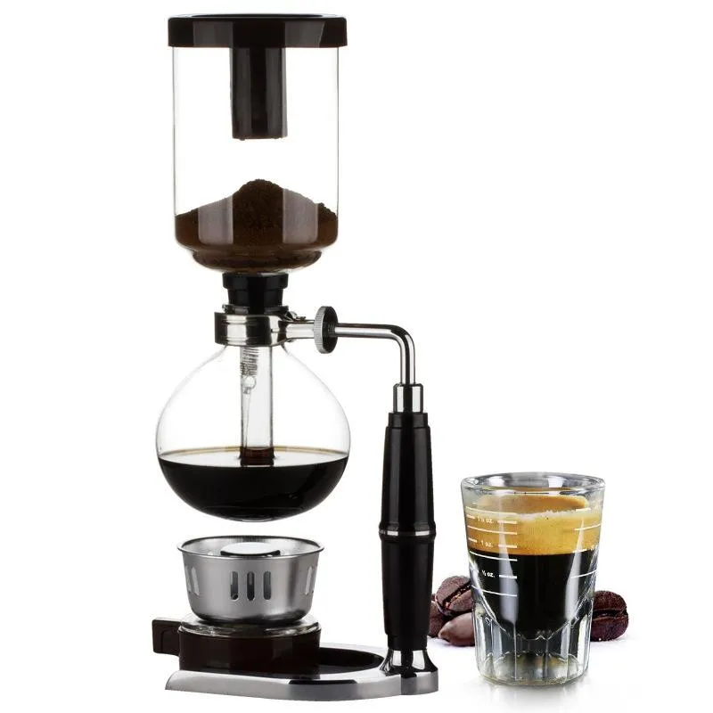 الأدوات eWorld النمط الياباني Siphon Coffee Maker Tea Siphon Pot Coffeemaker Type Type Coffee Hine Filter 3Cups