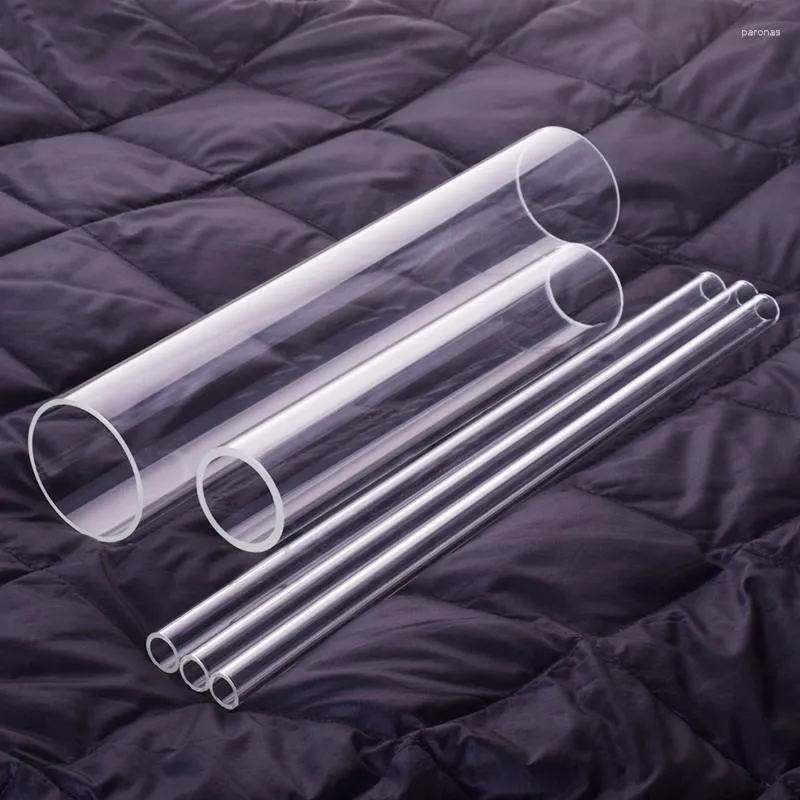 Pcs Tubo de vidro de borosilicato de alta O.D. 50mm Espess. 1,8 mm/2,5 mm/5 mm C. 400 mm/450 mm Resistente à temperatura