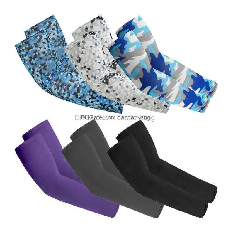 Sports arm Warmers quickly-dry Moisture Wicking Compression Sport Arms Sleeve basketball badminton Camo Cuff Covers Outdoor Cycling Protective Gear