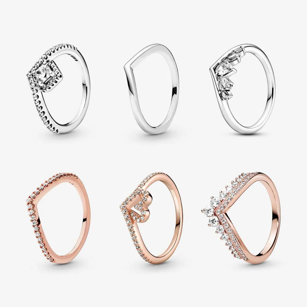 Smart Rings 2022 100 Sterling Sier da donna a forma di cuore fidanzamento e oro rosa Pandora gioielli di moda anello di consegna a goccia Dhdeb