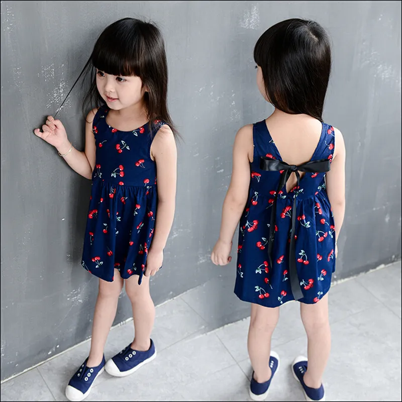 Robe pour filles sans manches printemps/été robe pour enfants robe de princesse robe pour filles pour enfants robe rayée jupe épaule robe bébé