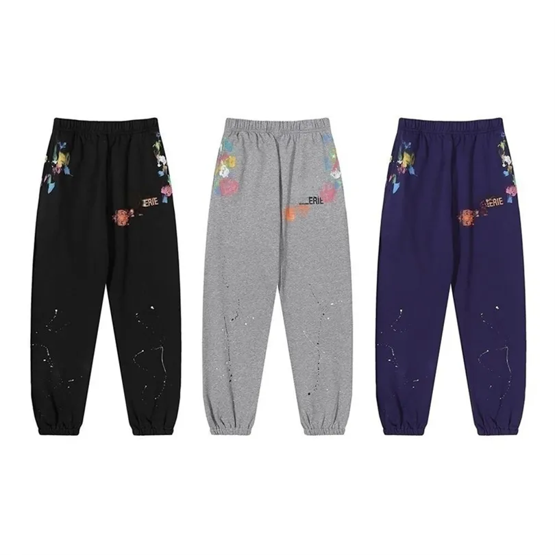 Mensbyxor Kvinnor Designer Pants Kontrast Färgtryck Sport Sweatpants Hip Hop Men Streetwear