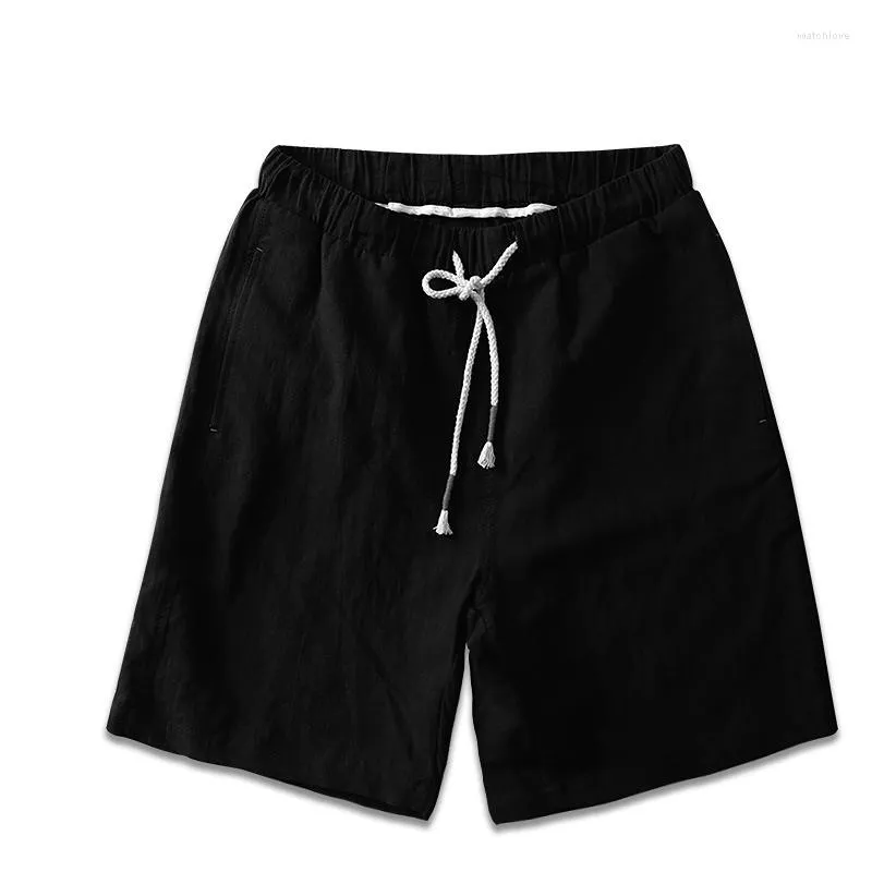 Männer Shorts Sommer Männer Casual Kurze Männliche Baumwolle Leinen Plus Größe XXX 5XL 6XL 7XL Reithose Kordelzug Elastische Taille bermuda