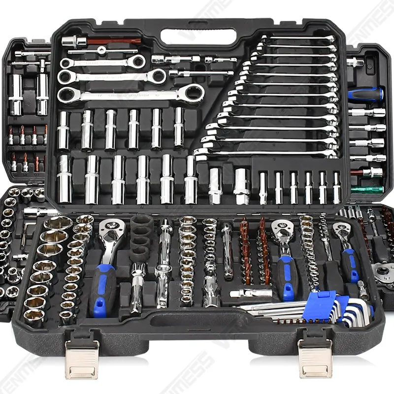 Mechaniker-Werkzeugsatz, Steckschlüsselsatz, Autoreparatur-Handwerkzeugsatz, Schraubenschlüssel-Werkzeugkastensatz mit Kunststoff-Aufbewahrungskoffer