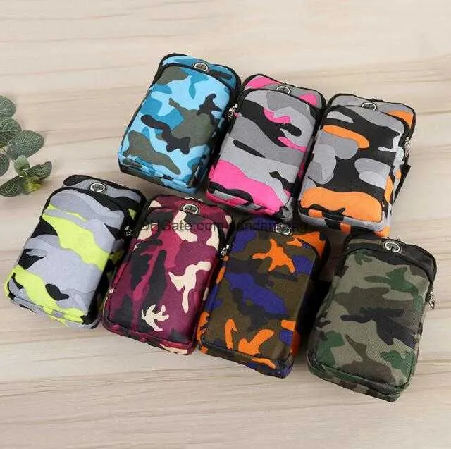 Universal tactical Army Camo Nylon Mobile Phone arm bag Molle cell phones Pouch Bags Cover Case for Outdoor fitness Sports travel Climbing