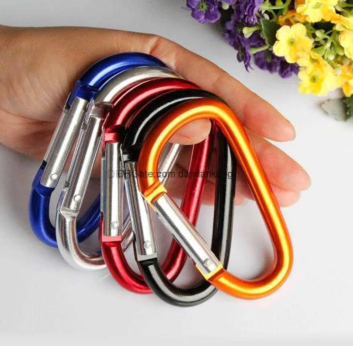 Multifunctional 10cm D Shaped Carabiners Nearby Hook For Safety, Hiking