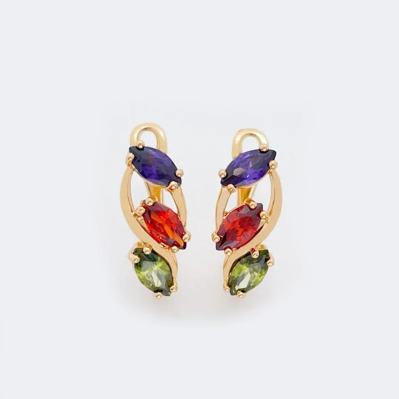Dangle Earrings Multi-color Horse Eye Stone Creative Women Wedding Party Fashion Jewelry 585 Rose Gold Daily Unique Drop
